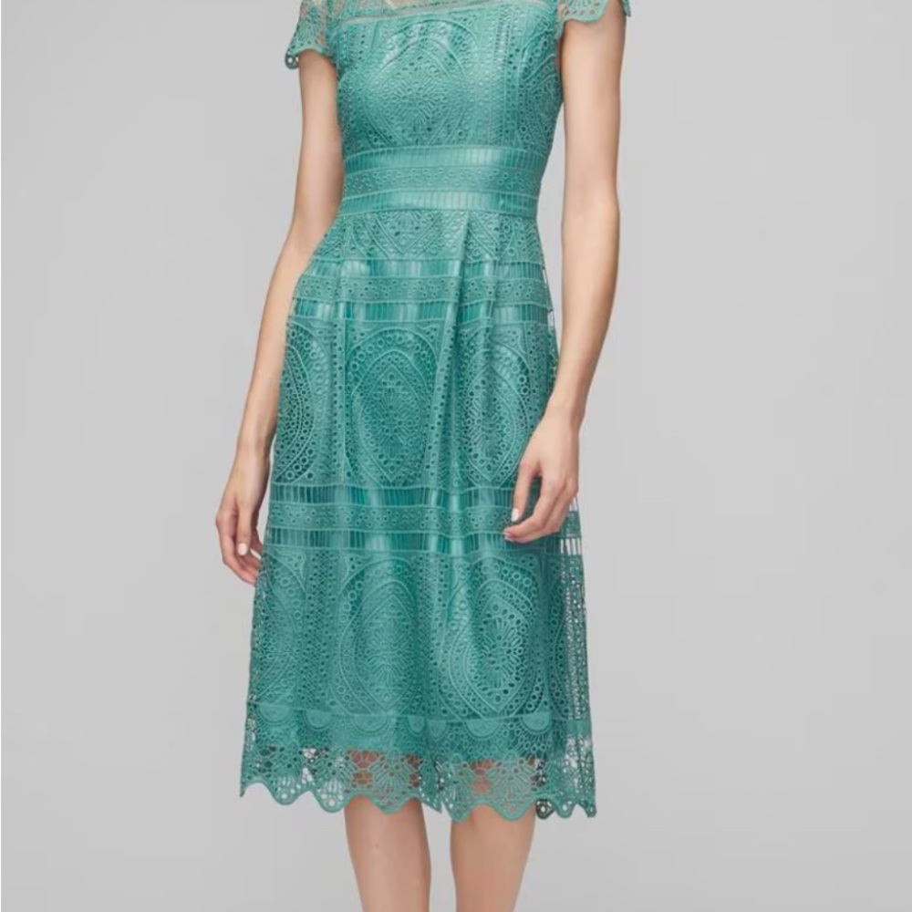 NWT White House Black Market embroidered lace dress, never worn!